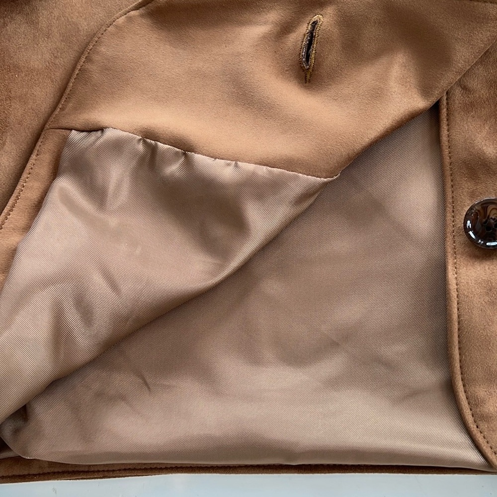 NWT! Abercrombie & Fitch Vegan Faux Suede Short Fully Lined Jacket - Picture 4 of 10